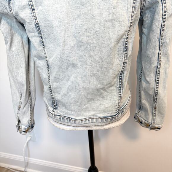 Free People DRIFTWOOD Embroidered Motif Sherpa Trucker Jacket Size Medium - Picture 11 of 15